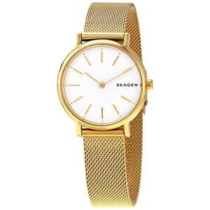 NWT Authentic Skagen Signatur Slim Quartz Silver Dial Women's Watch